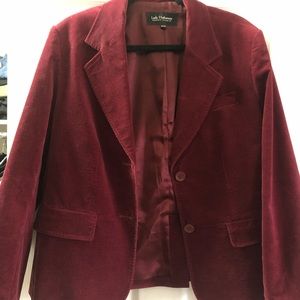 Ladies velour blazer, rich wine colour